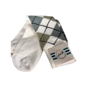 NOS Vintage Sears Socks Argyle Mens Size 10-13 Acrylic Nylon USA Blue White